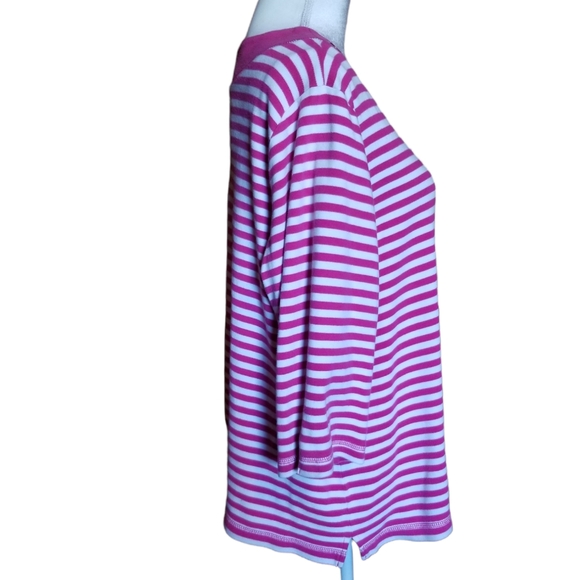 Quacker Factory Striped Pollover Top 3/4 Sleeves Plus Size 2X - Picture 3 of 7